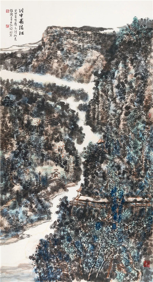 趙衛 川中嘉陵江 247cm×124cm 國畫